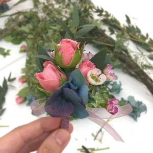 Rusty blue hydrangea is the highlight